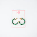 Green Glitter Mini Hoop Earrings