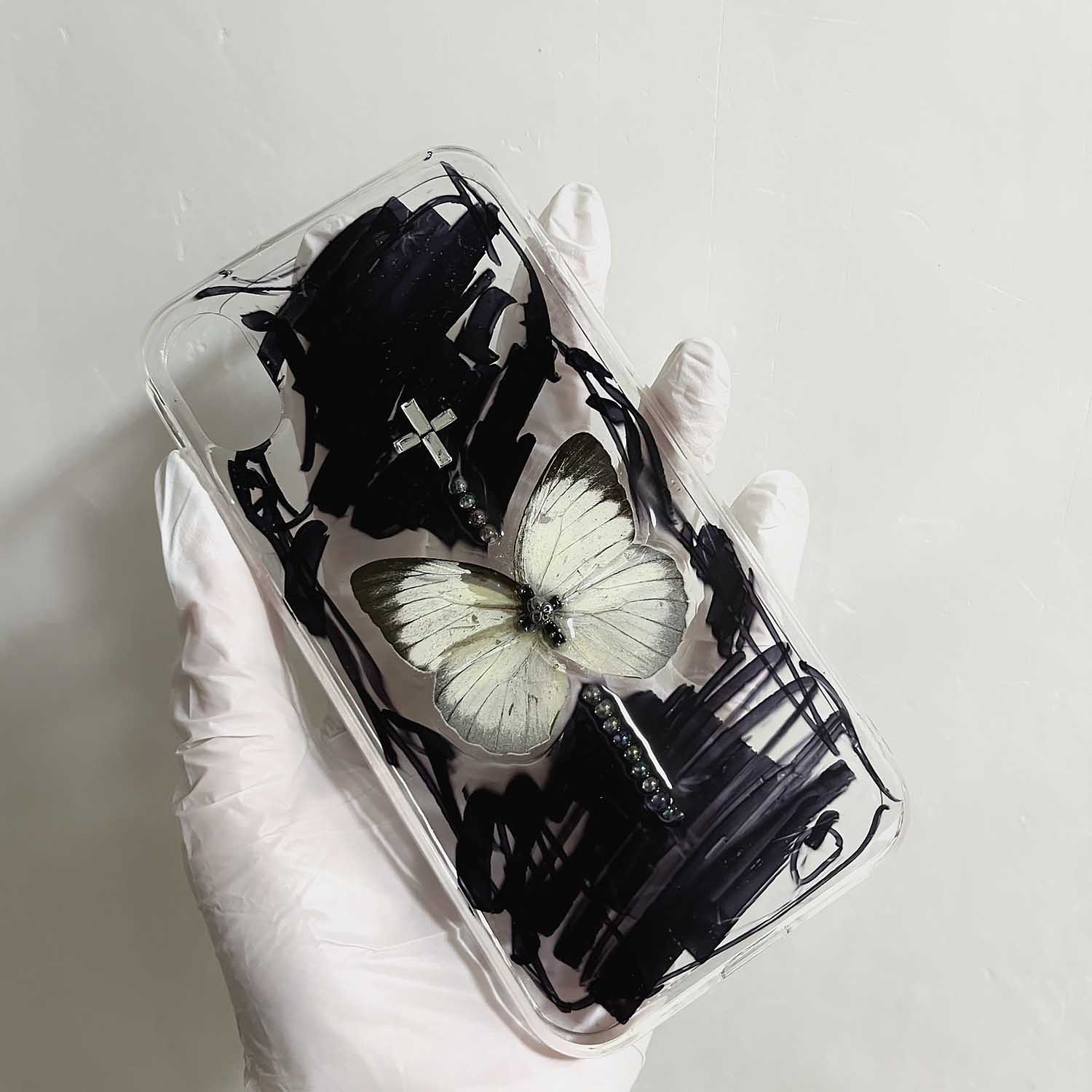 Handmade Gothic-Style Butterfly Specimen Resin Phone Case | ZAKAPOP
