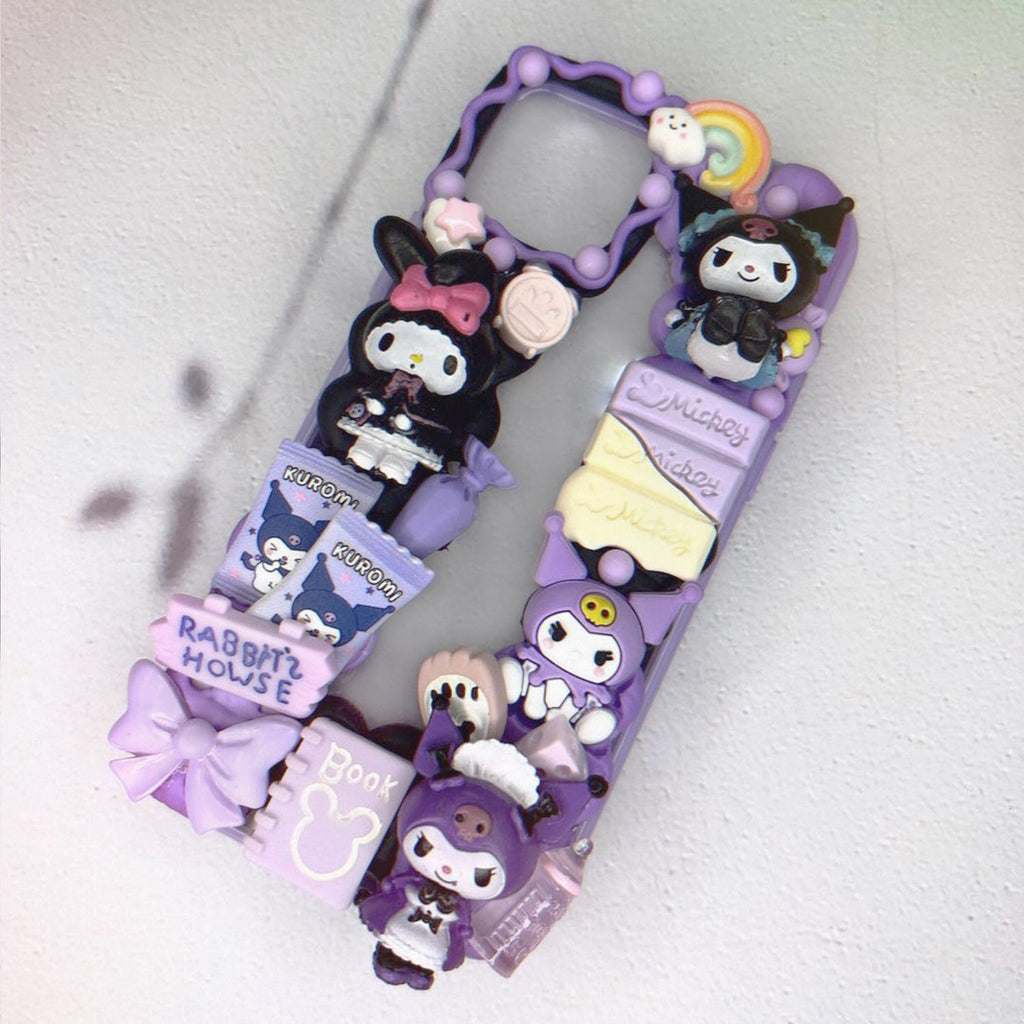 Handmade Lolita Kuromi & My Melody Cream Phone Case (Customizable) | ZAKAPOP