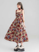High-End Jacquard Oil Painting Style Pinafore Dress | ZAKAPOP