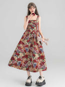 High-End Jacquard Oil Painting Style Pinafore Dress | ZAKAPOP