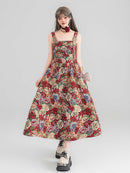 High-End Jacquard Oil Painting Style Pinafore Dress | ZAKAPOP