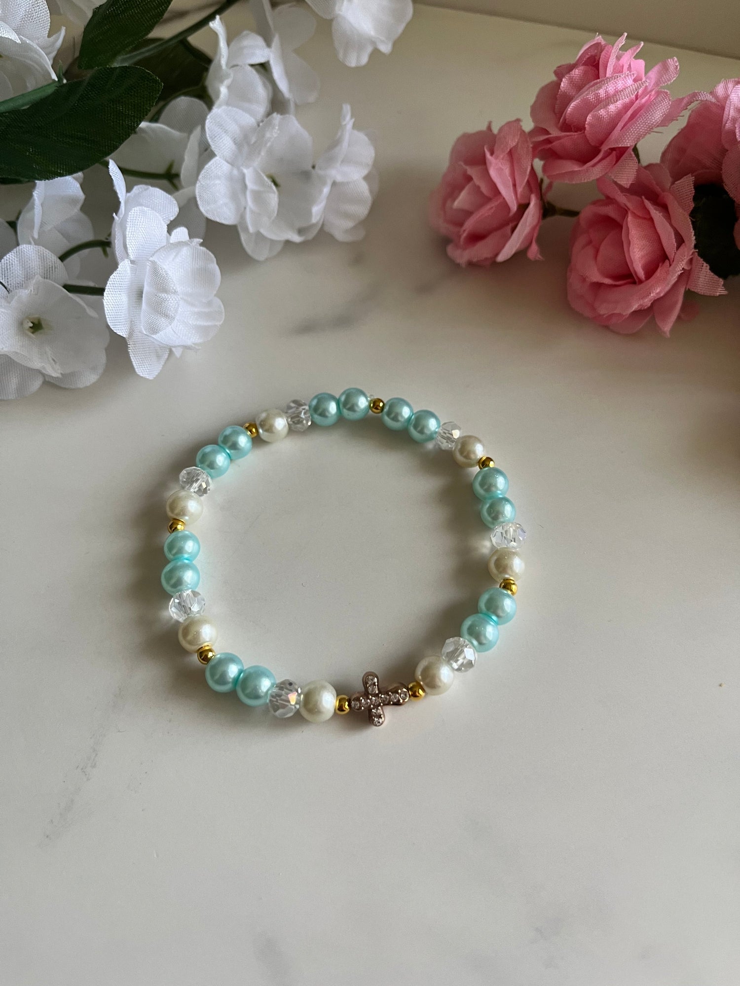 Pearl Cross Bracelet Collection Christian Jewelry