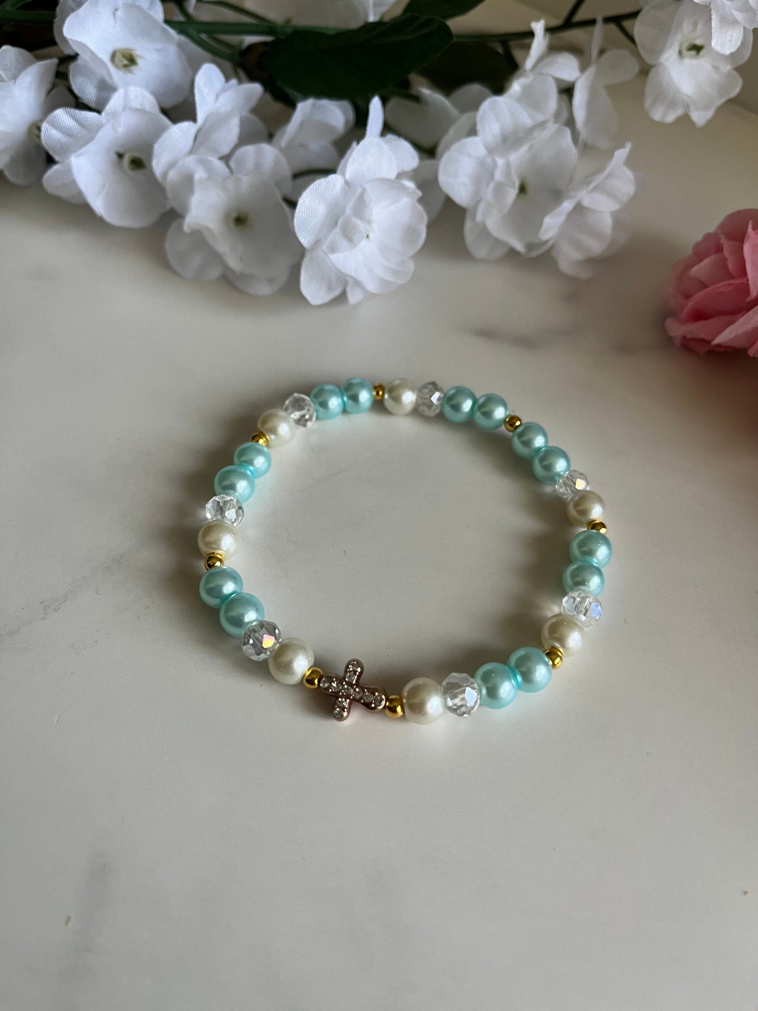 Pearl Cross Bracelet Collection Christian Jewelry