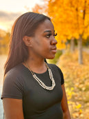 Ugandan Zebra Paper Bead Necklace