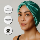 Organic Silk Hair Bonnet Jade Green