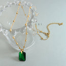 Emerald Pendant and Earring Set