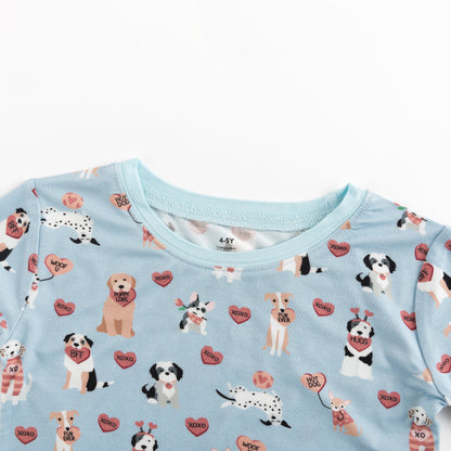 Pups &amp; Kisses (Long Sleeve PJ) - Blue