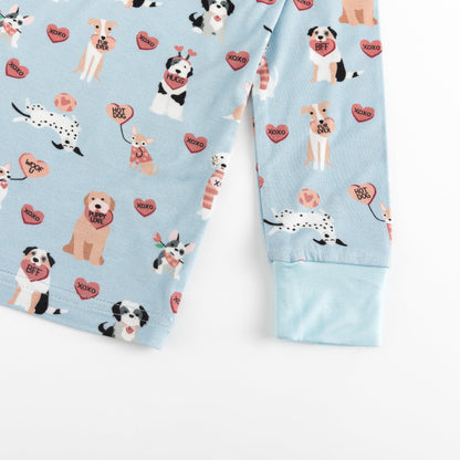 Pups &amp; Kisses (Long Sleeve PJ) - Blue