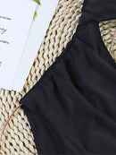 Lace-Up Back Ruched One-Piece Swimsuit | ZAKAPOP