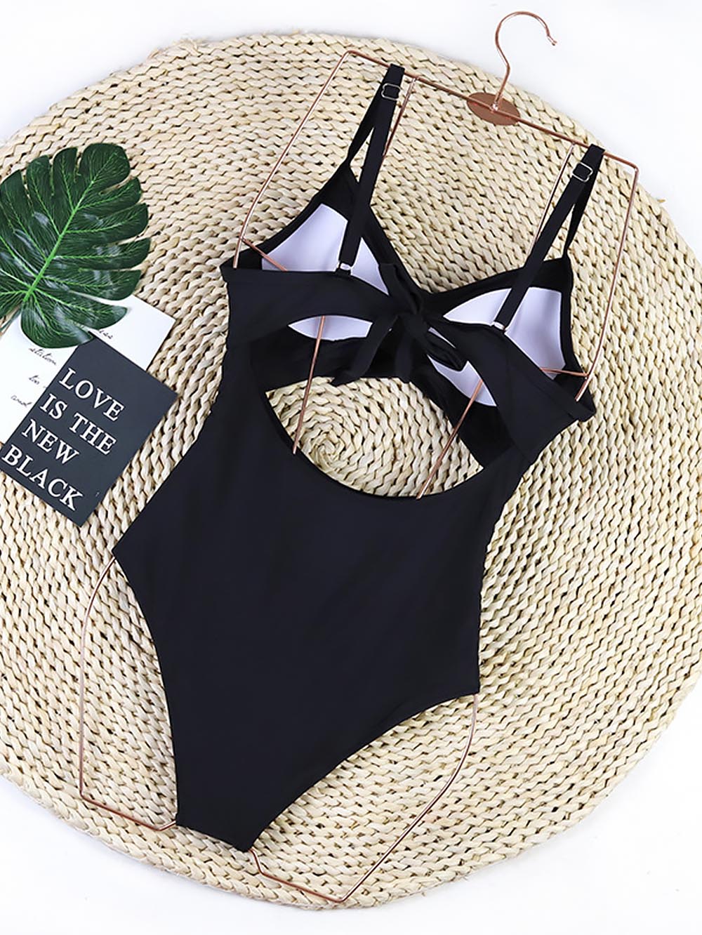 Lace-Up Back Ruched One-Piece Swimsuit | ZAKAPOP