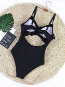 Lace-Up Back Ruched One-Piece Swimsuit | ZAKAPOP