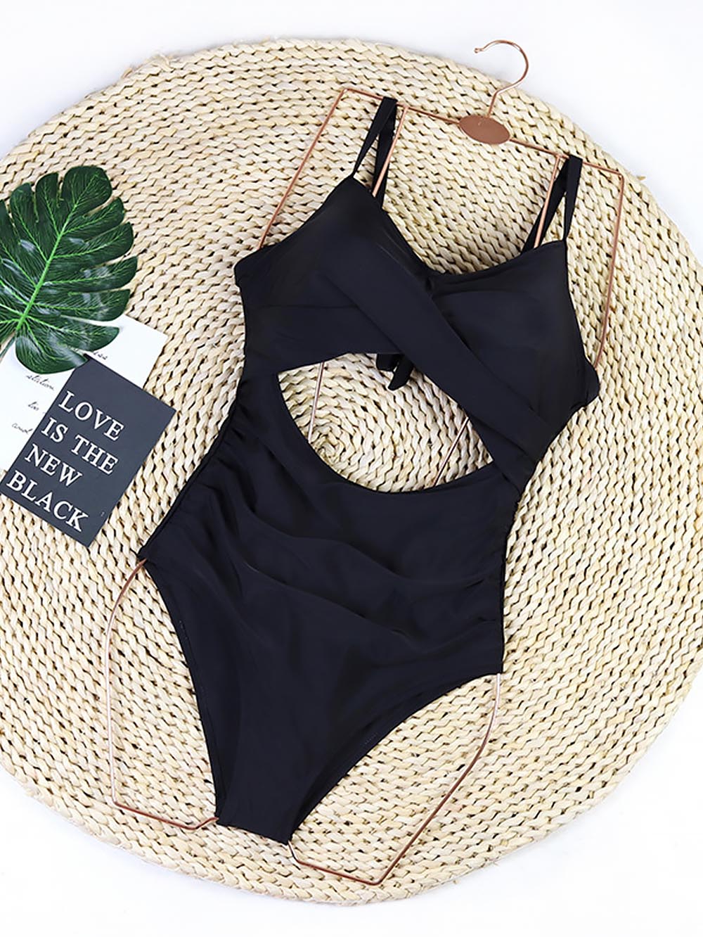 Lace-Up Back Ruched One-Piece Swimsuit | ZAKAPOP