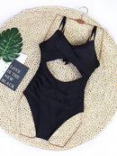 Lace-Up Back Ruched One-Piece Swimsuit | ZAKAPOP