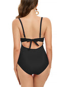 Lace-Up Back Ruched One-Piece Swimsuit | ZAKAPOP