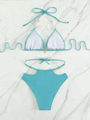 Lake Blue Glitter Jasmine Princess Bikini Swimwear | ZAKAPOP