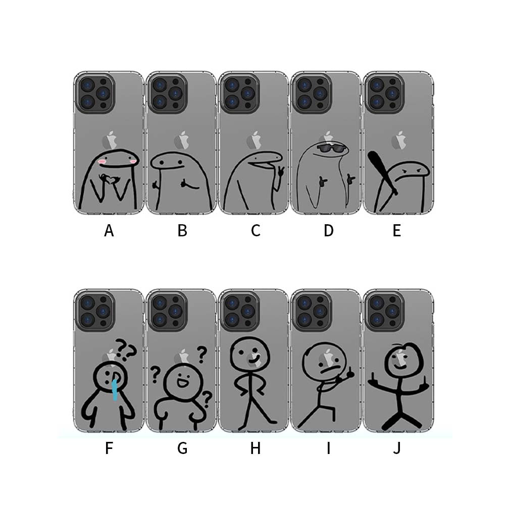 Lightweight Transparent iPhone Soft Case with Funny Emoticons | ZAKAPOP