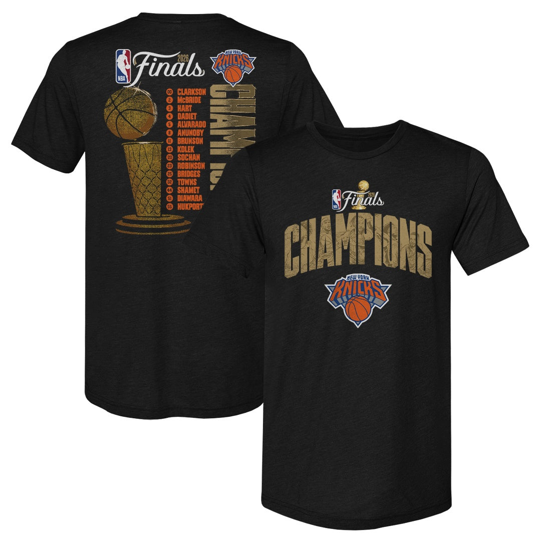 New York Knicks NBA Finals 2026 Champions Roster F&amp;B WHT