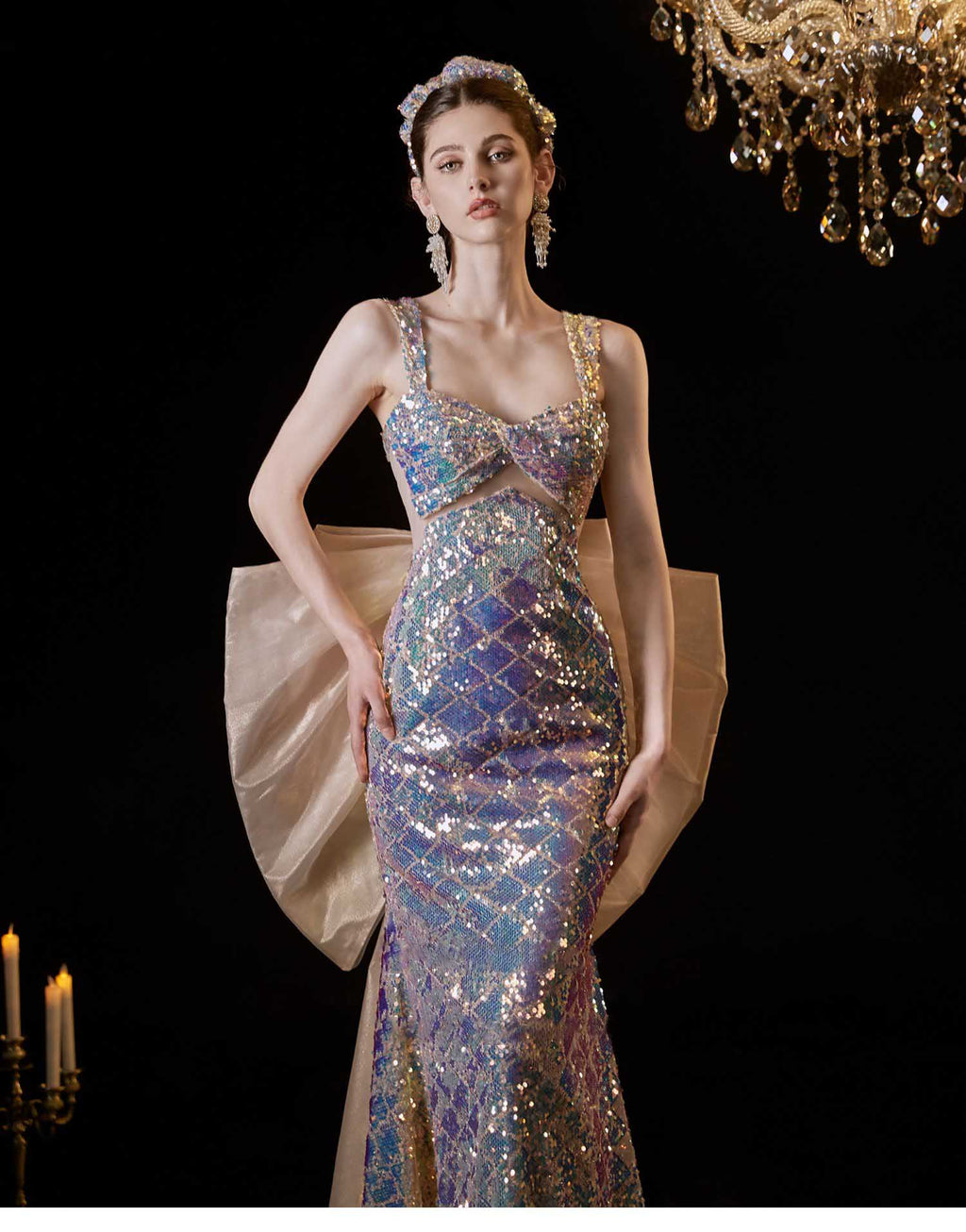 Mermaid Tail Glitter Wedding Dress | ZAKAPOP