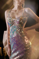 Mermaid Tail Glitter Wedding Dress | ZAKAPOP