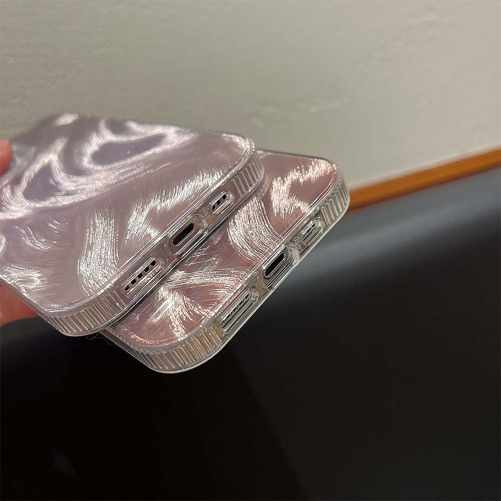 Monochrome Holographic Silver Foil Feather Phone Case | ZAKAPOP