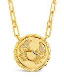 Bold CZ Zodiac Link Pendant Necklace