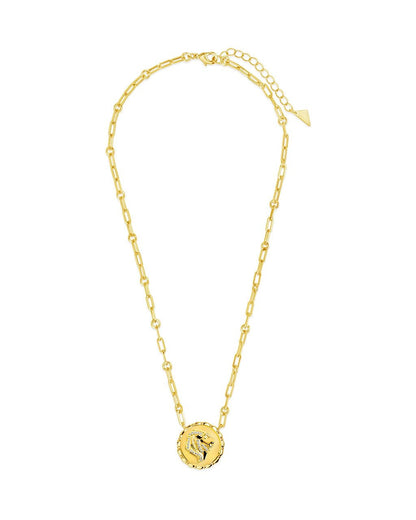 Bold CZ Zodiac Link Pendant Necklace