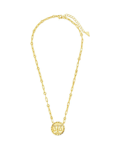 Bold CZ Zodiac Link Pendant Necklace