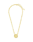 Bold CZ Zodiac Link Pendant Necklace