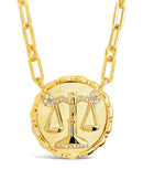 Bold CZ Zodiac Link Pendant Necklace