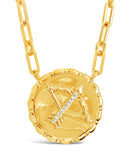 Bold CZ Zodiac Link Pendant Necklace