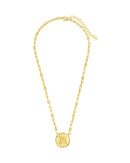 Bold CZ Zodiac Link Pendant Necklace