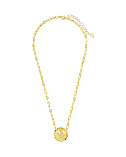 Bold CZ Zodiac Link Pendant Necklace