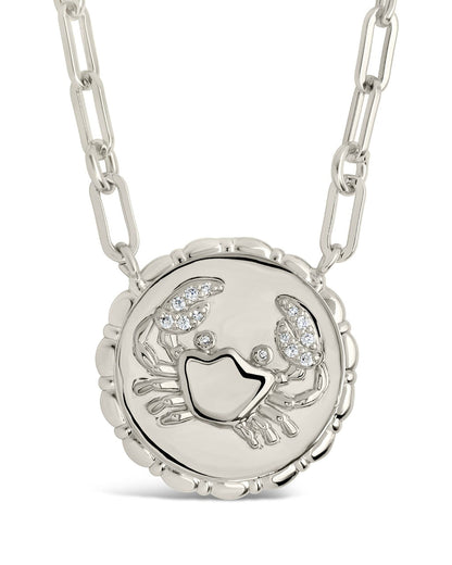 Bold CZ Zodiac Link Pendant Necklace