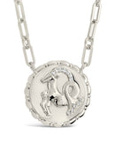 Bold CZ Zodiac Link Pendant Necklace