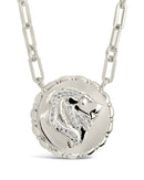 Bold CZ Zodiac Link Pendant Necklace