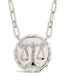 Bold CZ Zodiac Link Pendant Necklace