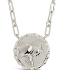 Bold CZ Zodiac Link Pendant Necklace