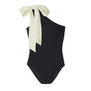 One Piece Strapless One Shoulder Bow Swimwear | ZAKAPOP