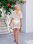 Cardigan Crochet Split Beach Cover Up With Belt | ZAKAPOP