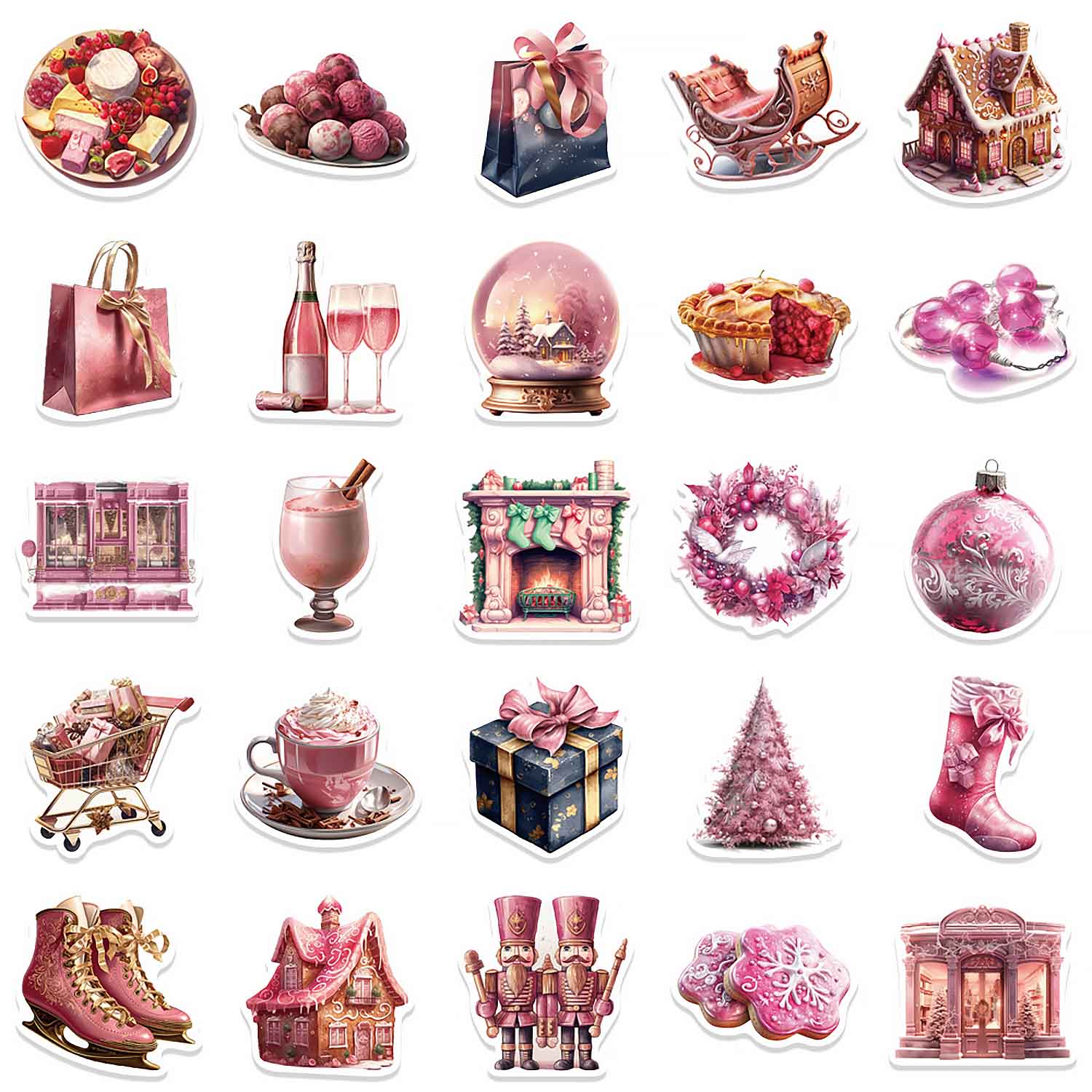 Pink Christmas Decor Sticker DIY Phone Case | ZAKAPOP