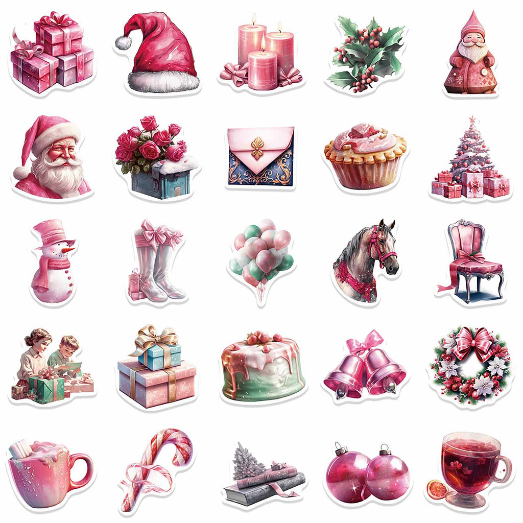 Pink Christmas Decor Sticker DIY Phone Case | ZAKAPOP
