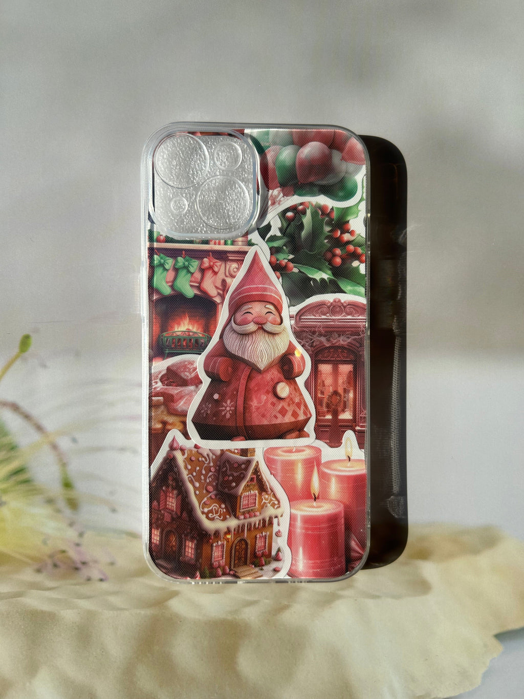 Pink Christmas Decor Sticker DIY Phone Case | ZAKAPOP