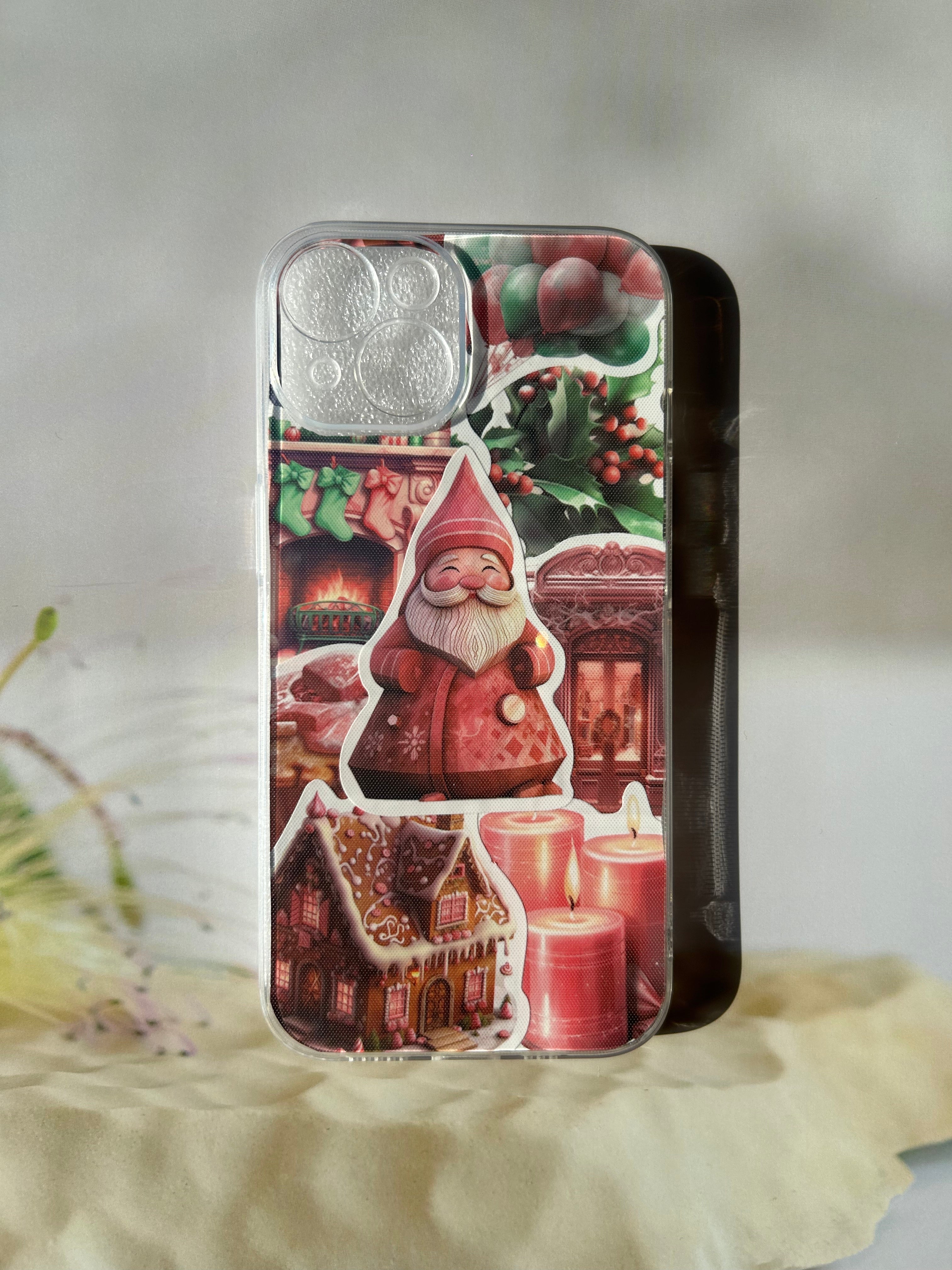 Pink Christmas Decor Sticker DIY Phone Case | ZAKAPOP