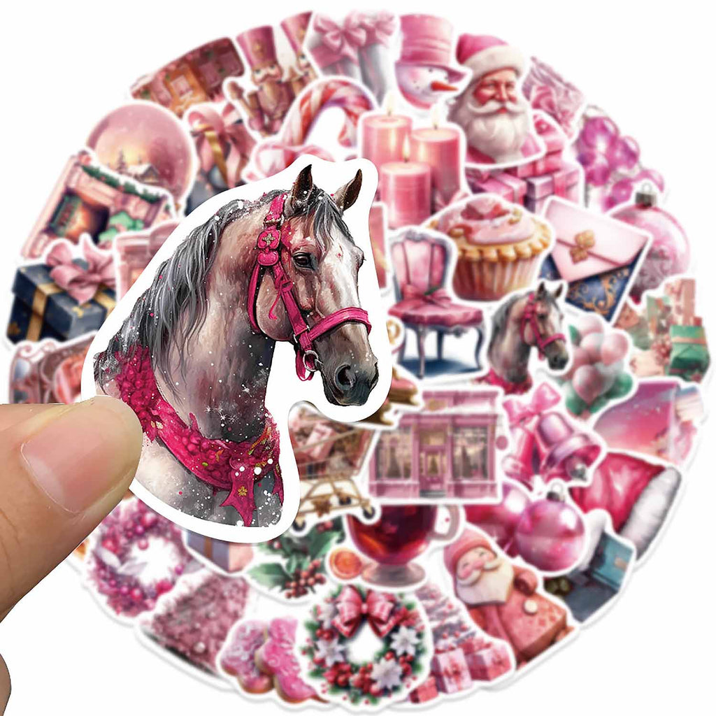 Pink Christmas Decor Sticker DIY Phone Case | ZAKAPOP