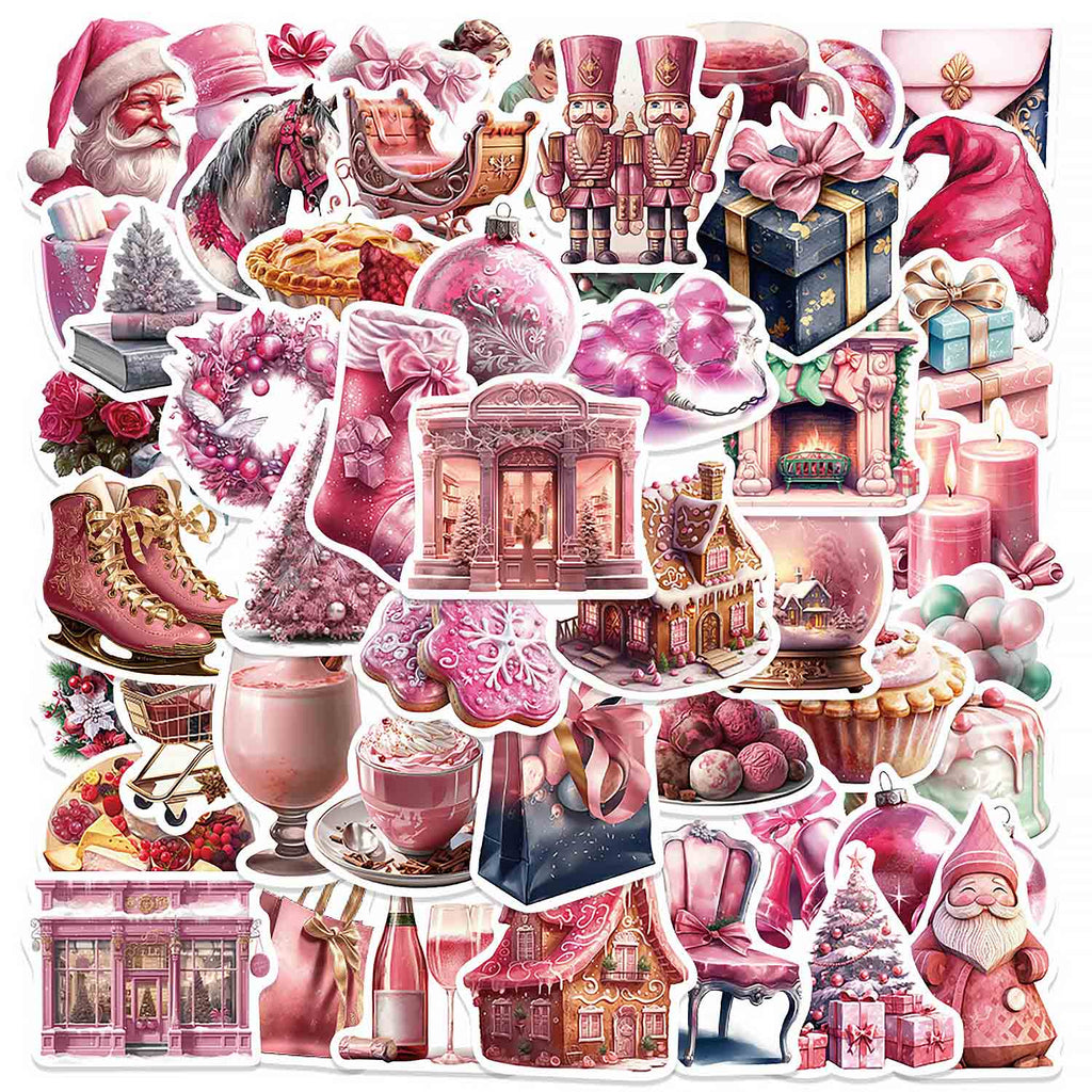 Pink Christmas Decor Sticker DIY Phone Case | ZAKAPOP
