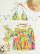 Printed Cross-Strap Bikini Set | ZAKAPOP
