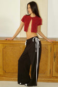 French Terry Bow-Accent Jogger