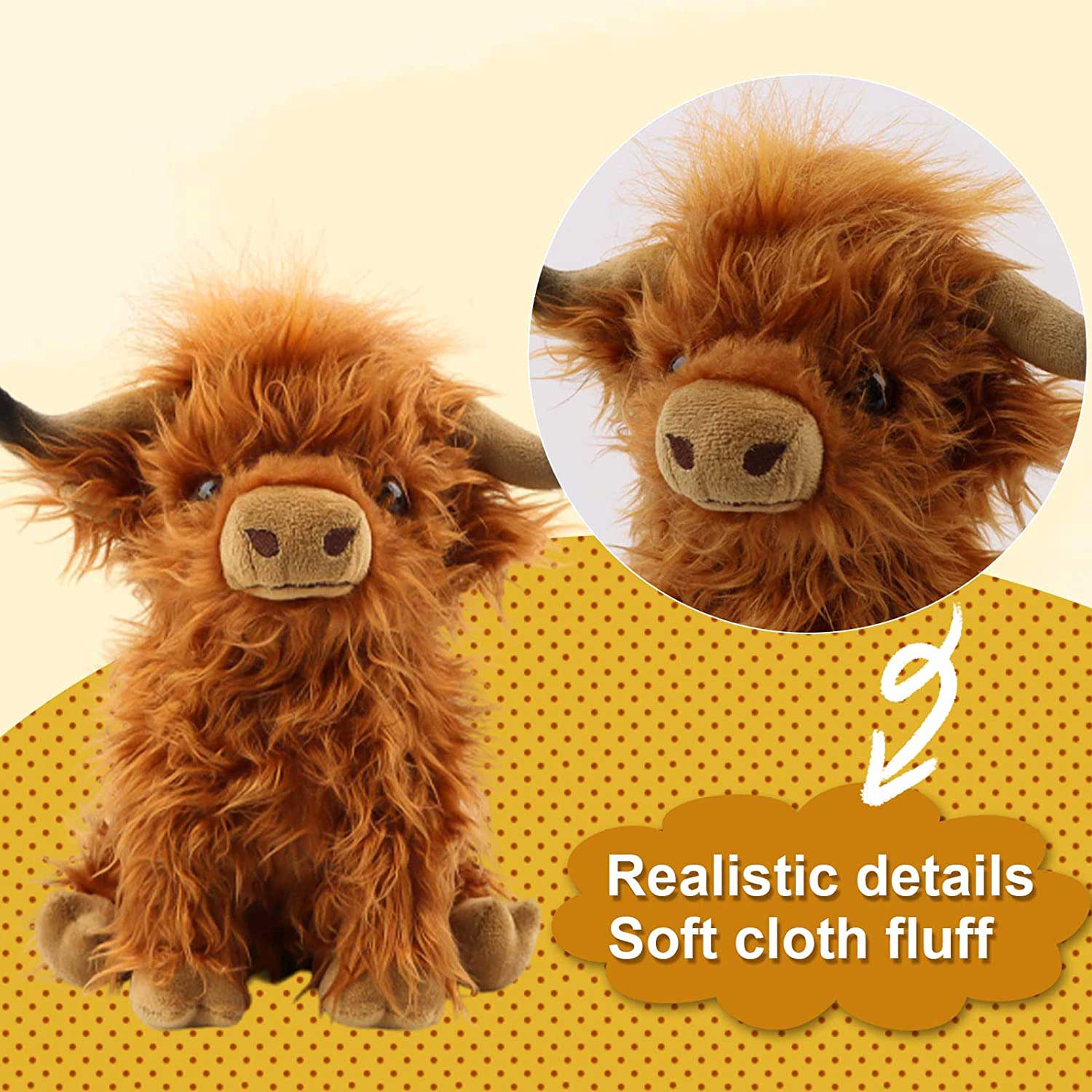 Realistic Soft Highland Cow Plush Toys