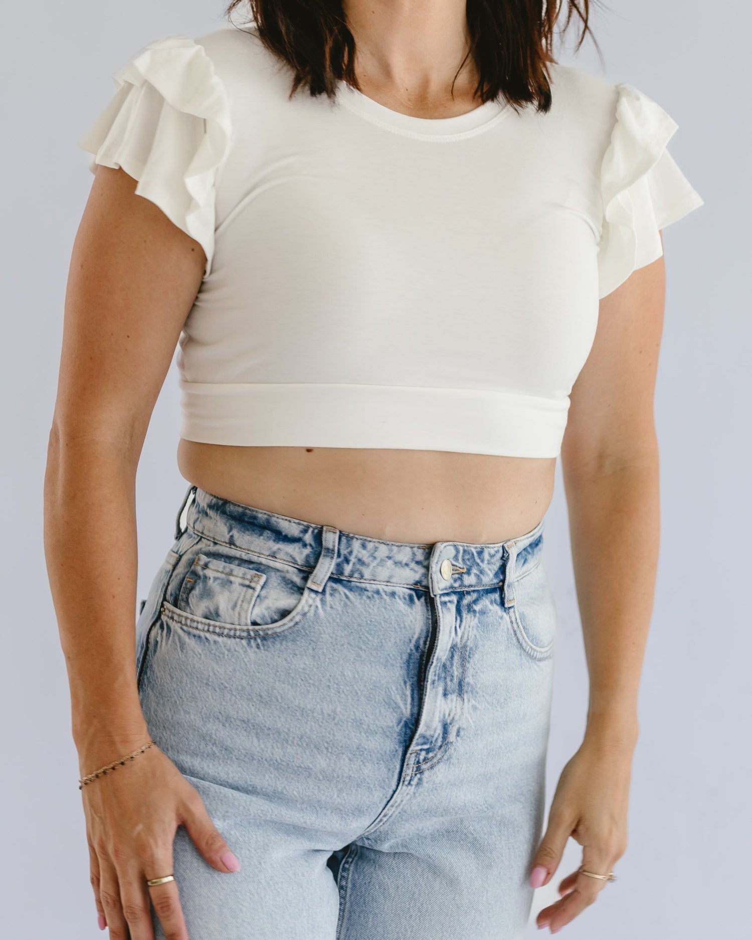 Ruffle Sleeve Halftee